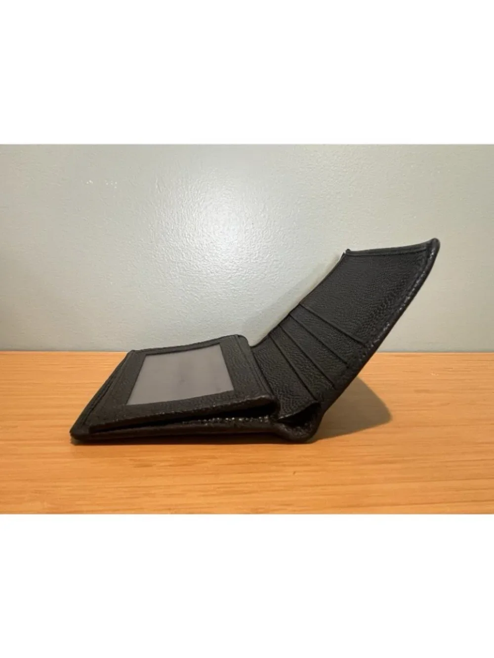 Salvatore Ferragamo Black Men's Bifold Wallet Logo Folding Credit Card ID